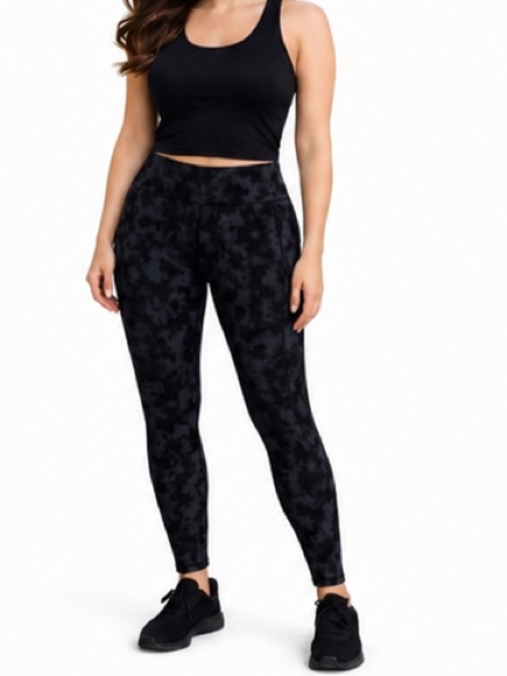 NWT Crane Black And Grey Leggings Side Leg Pocket